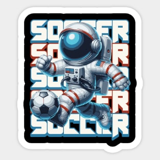 Astronaut Playing Soccer Sticker